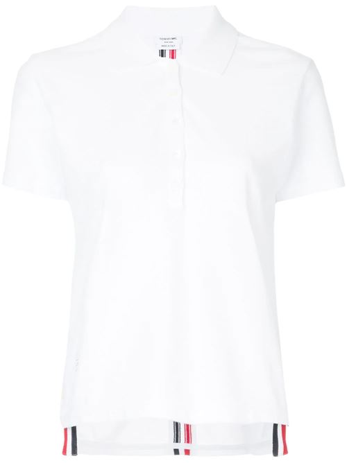 Polo a maniche corte in cotone bianco Thom Browne | FJP014A00050100